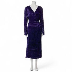 Diane von Furstenberg Purple Jacquard Wrap Dress M – Iconic DVF